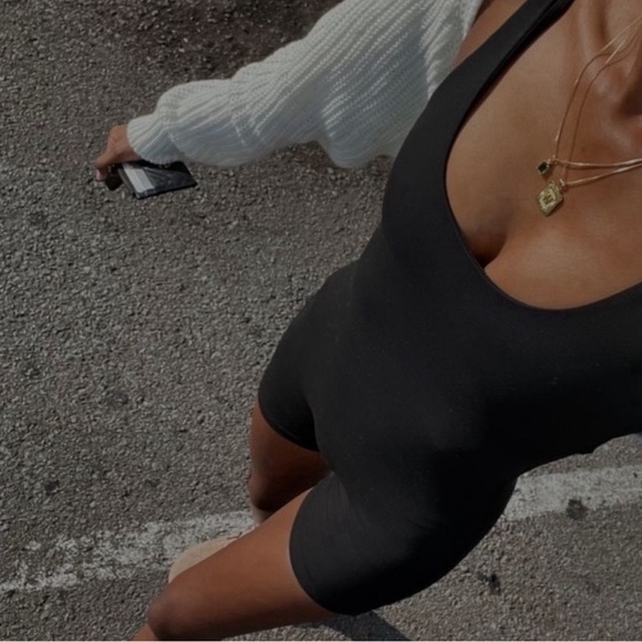 SKIMS Black Racerback Onesie XS - Picture 1 of 8